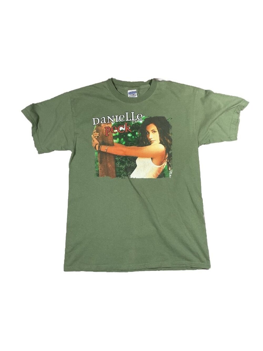 VTG Danielle Peck T Shirt Rare Country Music Rock And Roll Medium Green